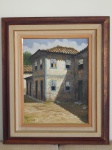 Antônio SEGALA - "Casario", óleo sobre tela, assinado, 50 x 65cm. Moldura em madeira 82 x 97cm. Acompanha certificado de autenticidade.