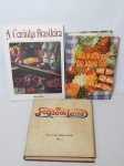 LIVRO (3) - Três livros sobre culinária: "Fogão de Lenha", Maria Stella Libânio Christo"; "A Cozinha Brasileira", Edições Glaudia; e "Receitas do meu Lar", Sinhá Cecy.