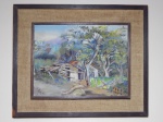 M MOTTA - "Paisagem do interior" óleo sobre tela, 27 x 35cm. Assinado e datado 1952. Moldura 42 x 51cm.