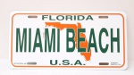 Placa de Alumínio, mesmas características de placa policial, alusiva a Miami - EUA, ver fotos.