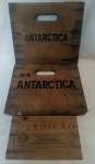 Madeira com propaganda da Antártica e Perdigão 35x30 32x15, veja fotos