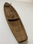 Canoa com Remo em madeira med 50cm - Com marcas do tempo