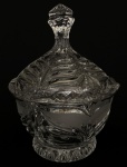 Bomboniete em cristal translúcido prensado decorado com folhas foscas e transparentes med 16x13cm 