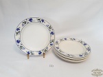 Jogo de 6 Pratos Rasos em Ceramica Oxford Decorado com Flores. medida: 23 cm diametro