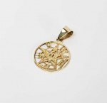 MEDALHA EM OURO 18 K  COM PENTAGRAMA. 2 CM DE DIAMETRO, 3,2 G