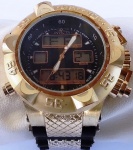 Relógio INVICTA SUHAQUA SWISS MADE - CHONOGRAPH _ WR500kit Model Número 14504 - Crystal - Projectabda - pulseira original emborrachada - metal dourado - Não testado   o Funcionamento.