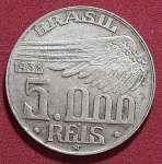 MOEDA 5.000 RÉIS  ANO 1938 SANTOS DUMONT - PRATA