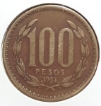 MOEDA CHILENA 100 PESOS 1984