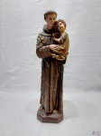 Imagem da Santo Antonio em gesso com policromia. Medindo 52cm de altura.