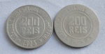 Duas moedas 200 réis, ano 1923