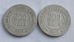 Duas moedas 200 réis, ano 1927