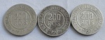 Três moedas 200 réis, ano 1927