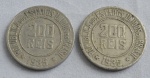 Duas moedas de 200 réis , ano 1935