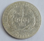 Moeda de prata 2000 réis, ano 1927, SOB