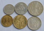 Lindo conjunto com 6 moedas, 1 moeda de cada da Série Vicentina, Comemorativas do  IV Centenário da Colonização do Brasil,  ano 1932, 100 réis, 200 réis, 400 réis, 500 réis, 1000 réis e 2000 réis (em prata). Total do grupo 6 moedas