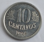 Moeda 10 centavos, ano 1994, Reverso Invertido, Impressão da data transpassada, SOB