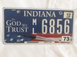 Placa americana, Indiana, In God We Trust, alumínio, 1973, 15 x 30, 5 cm