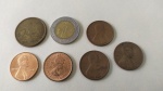 24. Numismática (7) moedas CANADA 1961, EUA 1961, 1964, 1972, 2010, URUGUAI 2011 e MEXICO 2015