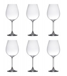 Jogo de 6 (seis) elegantes taças para vinho em cristal BOHEMIA feitas na Czech Republic. Peças sem uso e na caixa original.