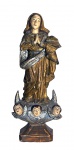 Bahia, século XIX. Imagem de Nossa Senhora da Conceição em madeira entalhada e policromada. Em perfeito estado de conservação. Altura = 52 cm.