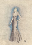 Ismael Nery (Belém, 1900 - Rio de Janeiro, 1934). CROQUIS DE MODA. Aquarela sobre papel. 13 x 19 cm. Monograma IN (cid). Não possui moldura. Raridade.