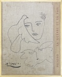 Pablo PICASSO (1881-1973) - desenho na capa do livro "La Guerra et la Pais", assinado, medindo: 38 cm x 32 cm (todas as obras estrangeiras automaticamente são atribuídas)