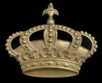Maravilhosa placa em bronze representando coroa de rei, medindo: 27 cm x 23 cm