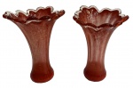 Par de belos vasos em murano, medindo: 22 cm alt.