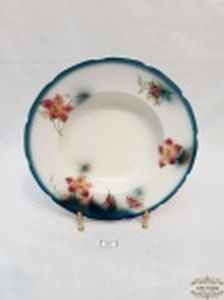 Prato decorativo faiança inglesa decoardo com flores.medida: 20 cm deiametro  prato fundo