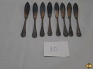 8 Espatulas de Aperitivo em Prata 90 Fracalanza Modelo Lacinho