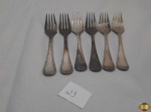 6 Garfos de Peixe em Prata 90 Fracalanza Modelo Lacinho
