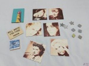 Lote composto de 6 descansos de copo e 11 ímãs decorativos. Medindo o descanso de copo 9cm x 9cm.