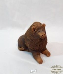 Escultura Cofre Representando Leão em Terracota . Medida: 14 cm altura x 14 cm comprimento