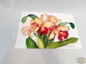 OBRA PINTURA AQUARELA SOB PAPEL CANSON ASSINADAS LUIS ANTONELLI REPRESENTANDO ORQUIDEAS. MEDIDA: 29,7 CM X 42 CM.