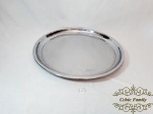 Bandeja Redonda em Aço Inox . Medida: 39 cm diametro.