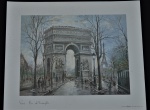 Reprodução em espesso papel de alta qualidade com imagens de Paris - Arco do Triunfo. Medida 36x44cm.