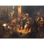 Pintura Europeia. Óleo sobre tela. Séc. XIX. 125,5 x 170 cm.