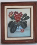 MOSA 2002- " Violetas", óleo sobre tela, assinado e datado no C.I.D. Med. 67 x 59 cm/46 x 38 cm.