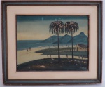 A.Mattera  (Alberto Mattera - RJ 1925)  Aldeia de Pescadores , óleo sobre Eucatex, assinado no C.I.D. Emoldurado. Med. 76 x 91/50 x 63 cm. Moldura com pequenos desgastes.
