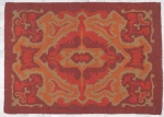 TAPEÇARIA - Uma (1) tapeçaria  com predominância da tonalidade vinho. Med: 119 x 86 cm.