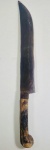 Antiquíssimo facão em Ferforget, cabo de chifre. Med: 42x4cm