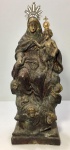 SEC XVIII / XIX - Antiga e rara imagem de nossa senhora da Consolação com esplendor em prata de lei, e  uma belíssima policromia em terracota. Med: 37x14cm