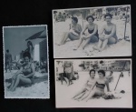3 FOTOS -RJ-COPACABANA-BANHISTAS-TAMANHO POSTAL
