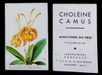 CARTÃO COM PROPAGANDA DE REMÉDIO-`` LABORATOIRES DARRASSE``-FRANCE- ILUSTRÇÃO ORQUÍDEA-TAMANHO POSTAL- COM 3 PICOS