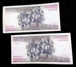 2 CÉDULAS SEQUENCIAIS DE 500 CRUZEIROS