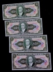 4 CÉDULAS SEQUENCIAIS DE 10 CRUZEIROS