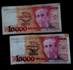 2 CÉDULAS 10000 CRUZADOS