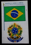 POSTAL-BR- DRAPEAU ET ARMES DU BRÉSIL-S/ USO