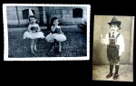 2 FOTOS-CRIANÇAS COM FANTASIAS-UMA TAMANHO POSTAL OUTRA COM 12X 18 CM