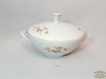 Sopeira Floral Friso Ouro em Porcelena Renner. Medida:  25 cm x 11cm altura